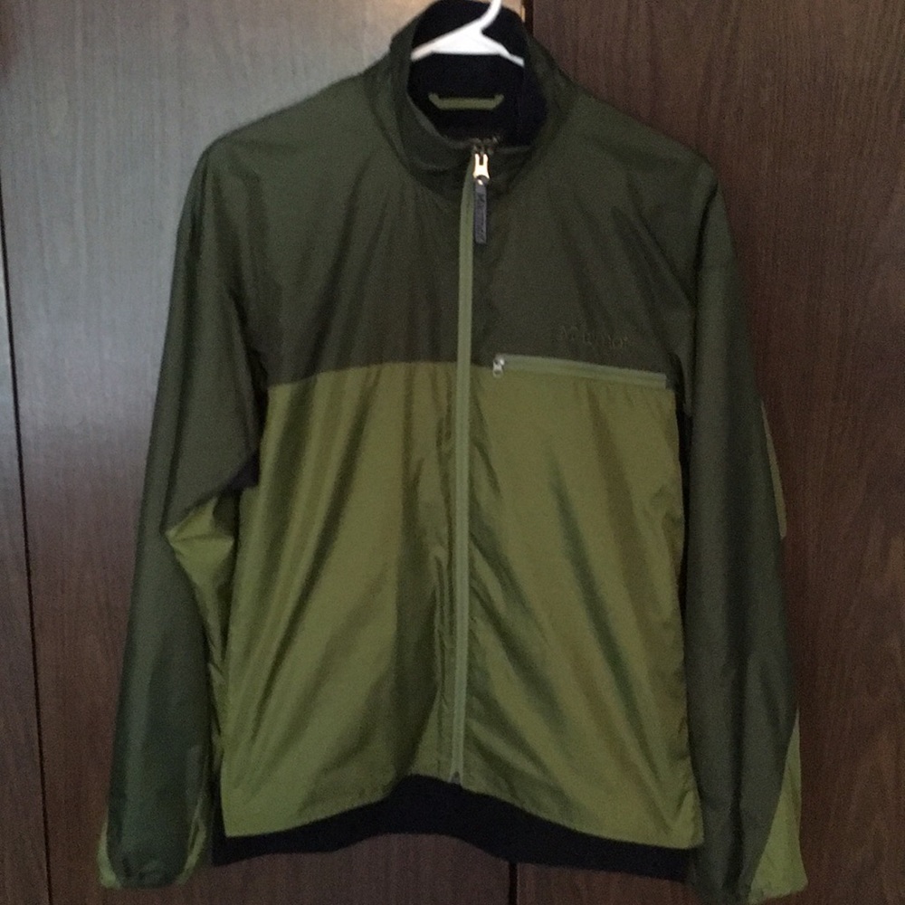 Marmot fleece lined windbreaker jacket, small, green